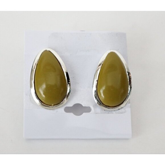 Vintage Earrings Clip On Coro Green   Lot A - Picture 1 of 5